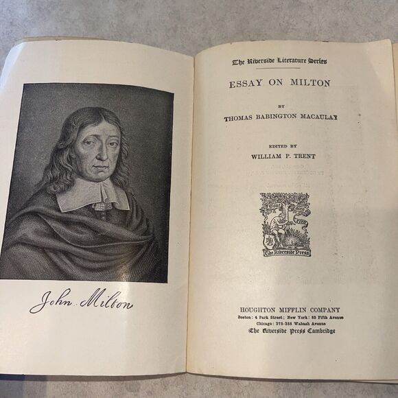 Vtg Riverside Literature Series 1890 1896 Essay On Milton Lays Of Rome Macaulay - Picture 5 of 16